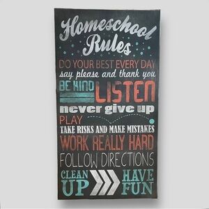 Renewing Minds My Mardel Homeschool Large Wall Art Rules Canvas Satin Trim